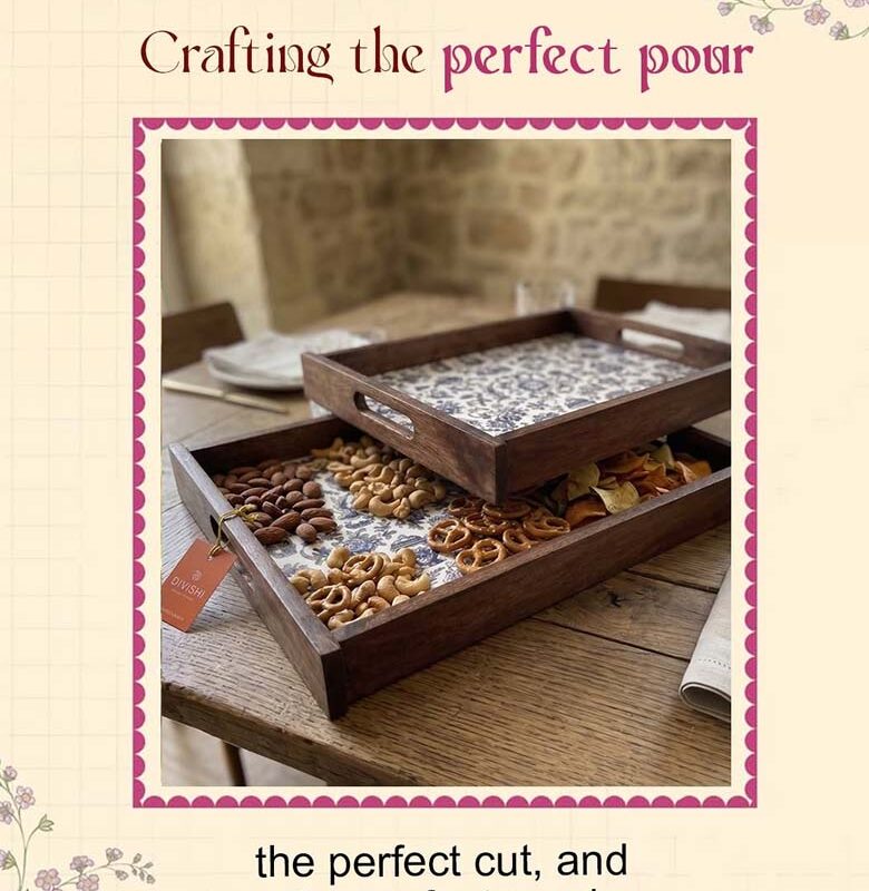 Handcrafted wooden trays