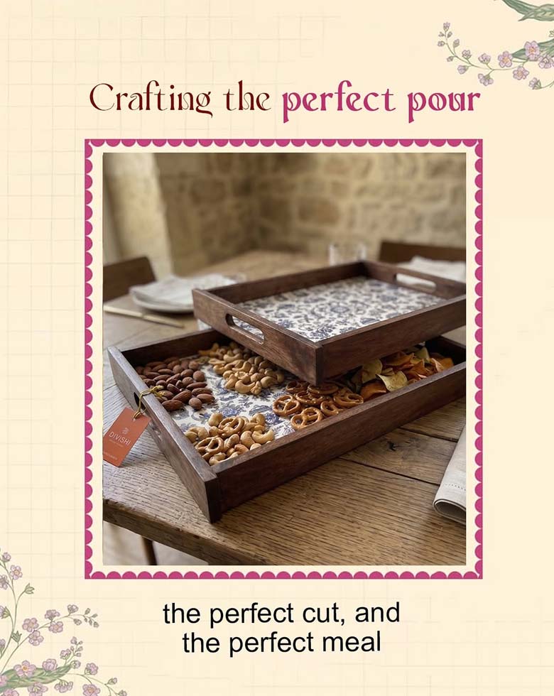 Handcrafted wooden trays
