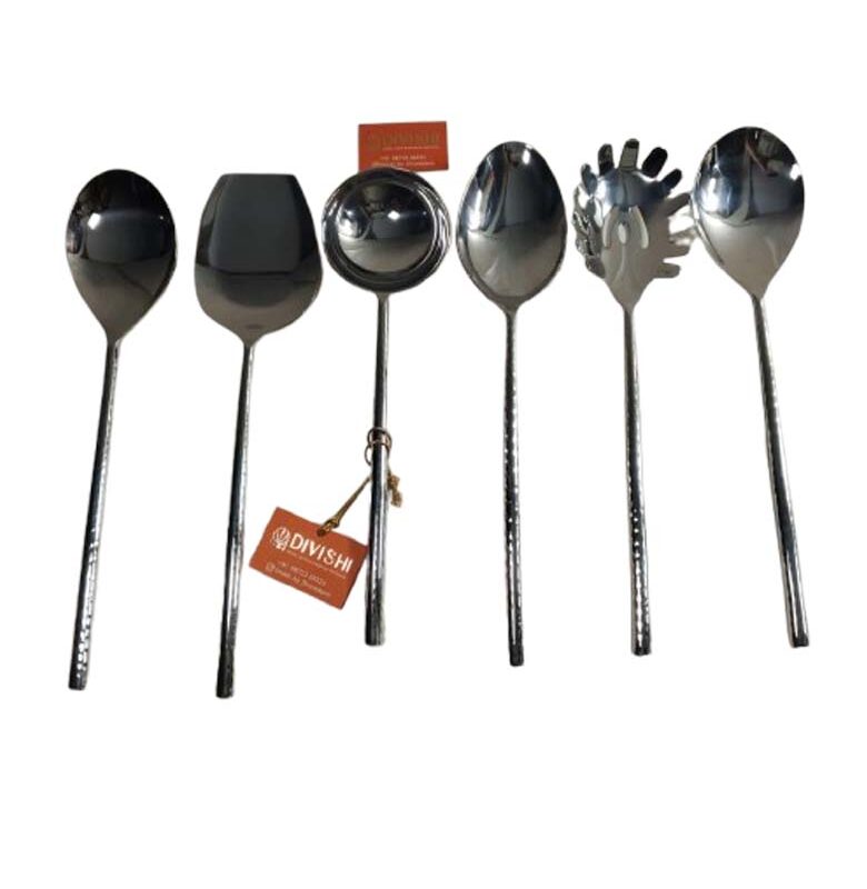 Silver beaten 6 pcs dinner servers